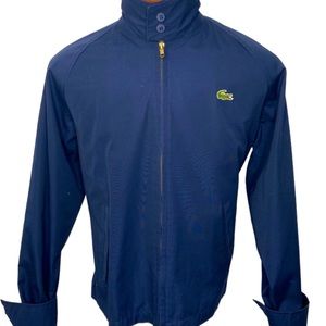 Vintage Izod Lacoste Navy collared full zip cotton jacket